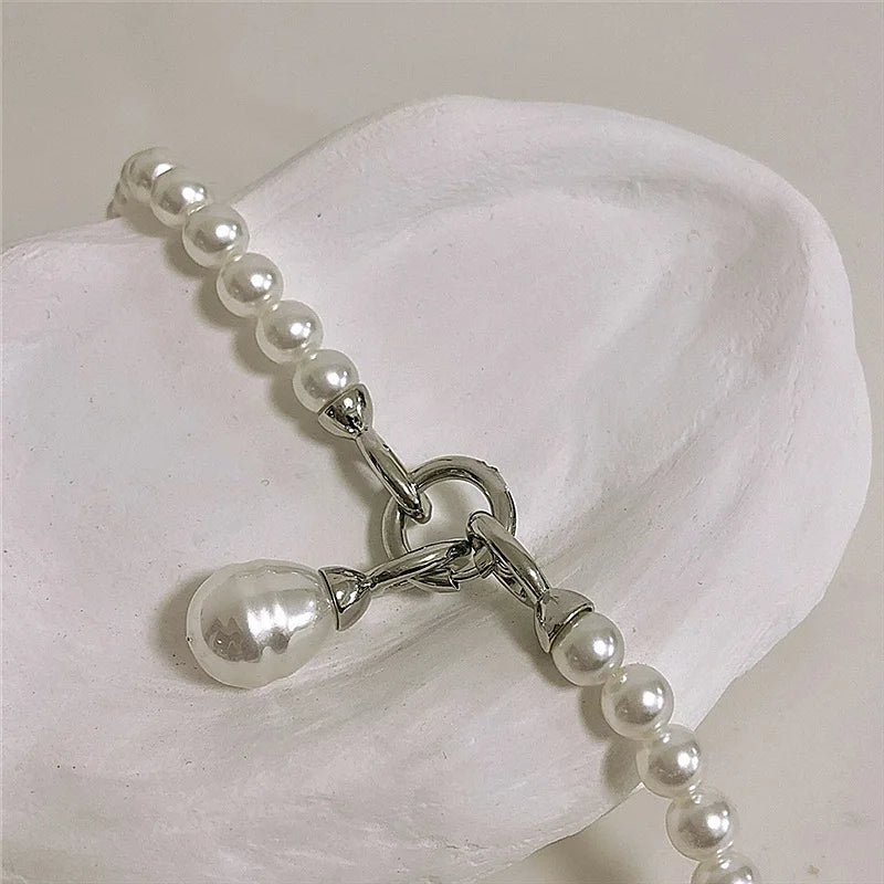 Statement Imitation Pearls Long Personality Chains Big Pendant Collares Women Necklace Jewelry Gifts