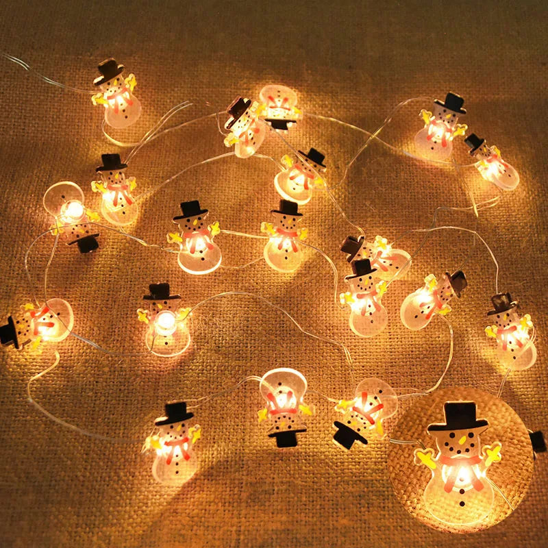 2M 20LED Santa Claus Snowflake LED Light String Ornament Christmas Tree Home Xmas Party Decoration