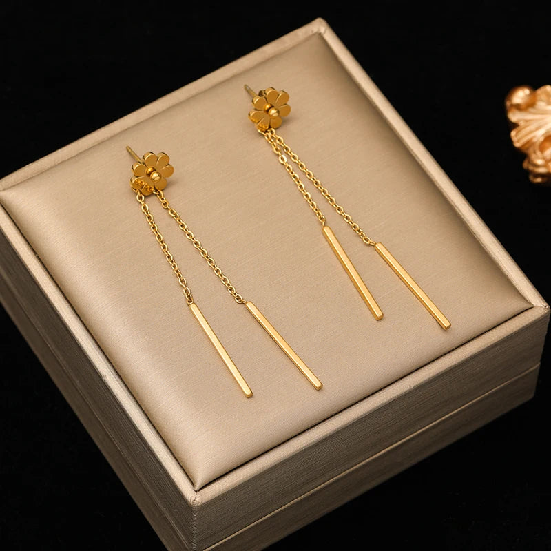 Gold Color Heart Love Necklace Earrings Trendy Women New Party Fall Jewelry Set Gift