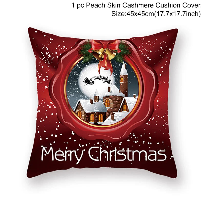 45cm Christmas Cushion Cover Navidad Home Decorations Noel Ornaments Xmas New Year Gifts