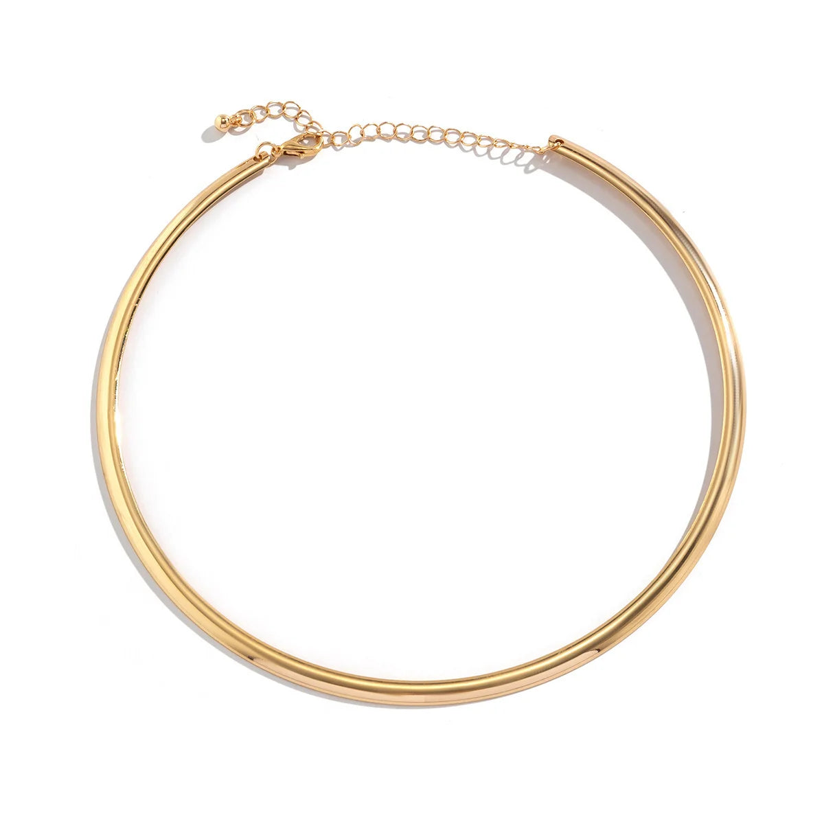Elegant Simple Chunky Circle Torques Fashion Trendy Gold Silver Women Choker Collar Necklace