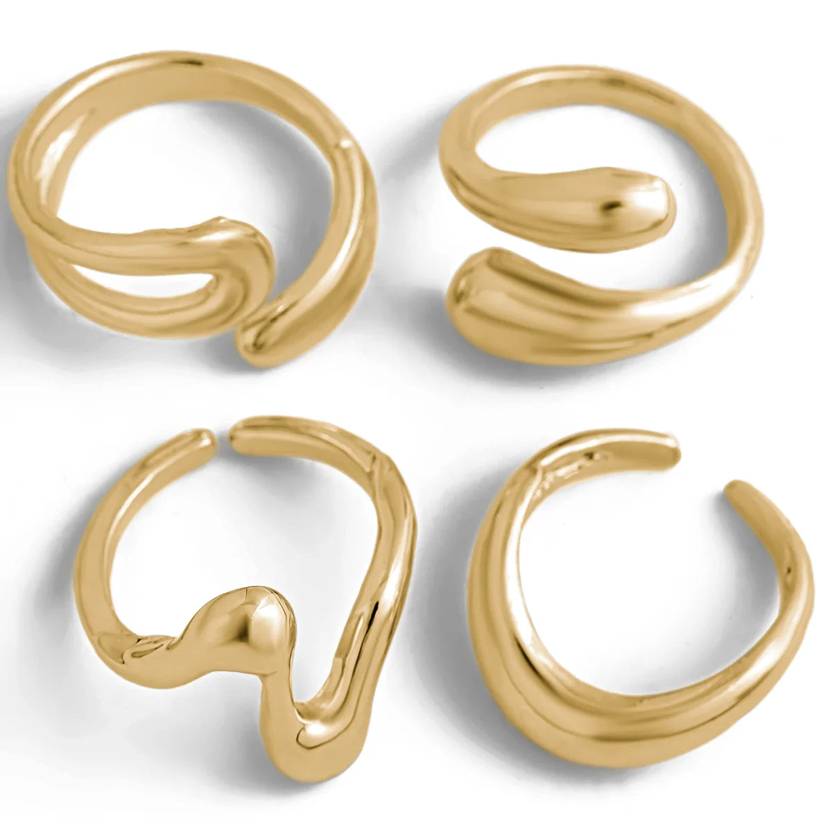 4pcs/Set Irregular Geometric Punk Fashion Beach Gold Silver Women Knuckle Joint Rings Jewelry Gifts