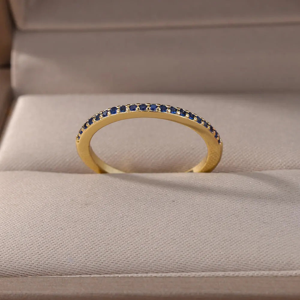 Mini Zircon Multi Color Adjustable Engagement Wedding Gold Women Rings Christmas Jewelry Gift