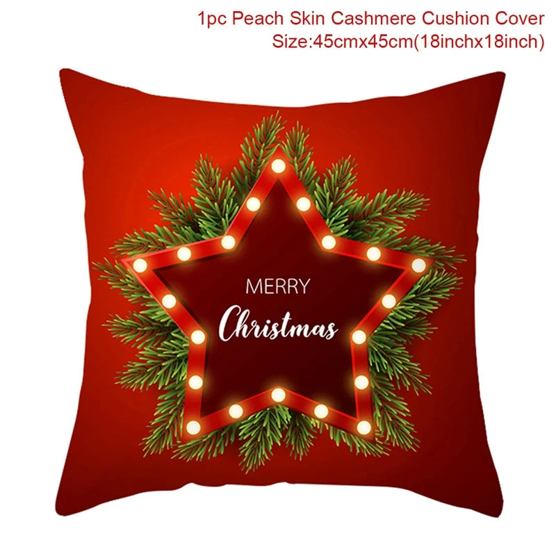 Christmas Cushion Cover Home Ornament Decorations Navidad Noel Xmas New Year Gifts
