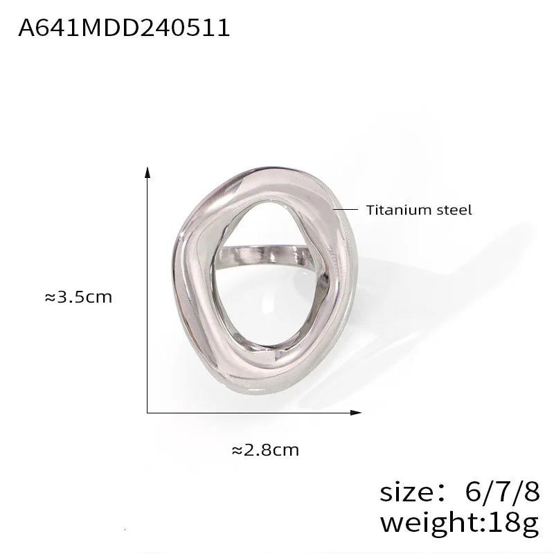 Popular Index Hip Hop Punk Cool Irregular Hyperbole Luxury Gold Silver Women Rings Jewelry Gift