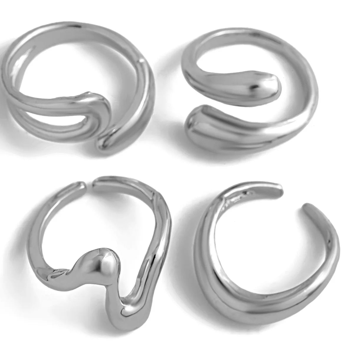 4pcs/Set Irregular Geometric Punk Fashion Beach Gold Silver Women Knuckle Joint Rings Jewelry Gifts