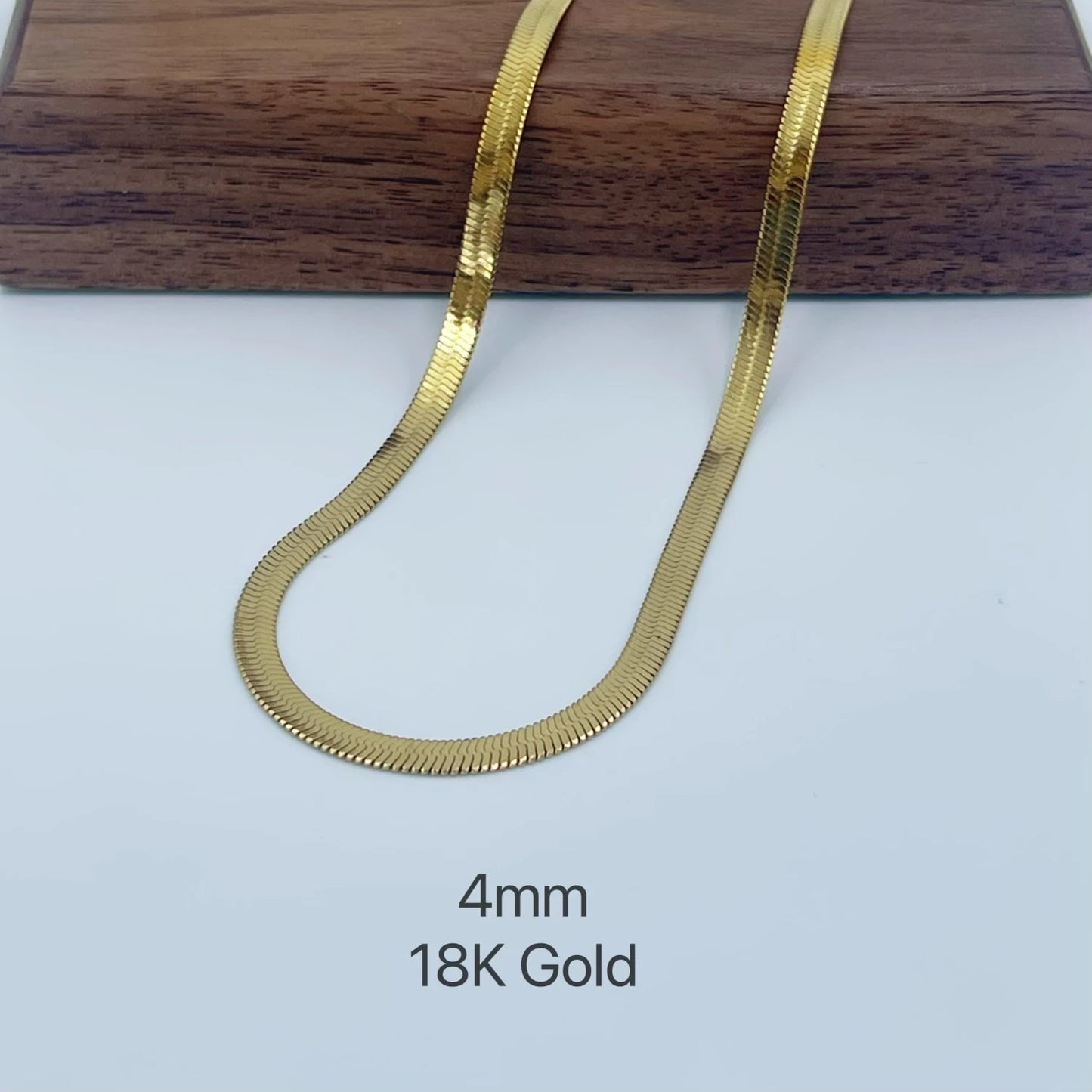 Minimalist Unisex Herringbone Gold Women Men Snake Chain Necklace Choker Jewelry Gift