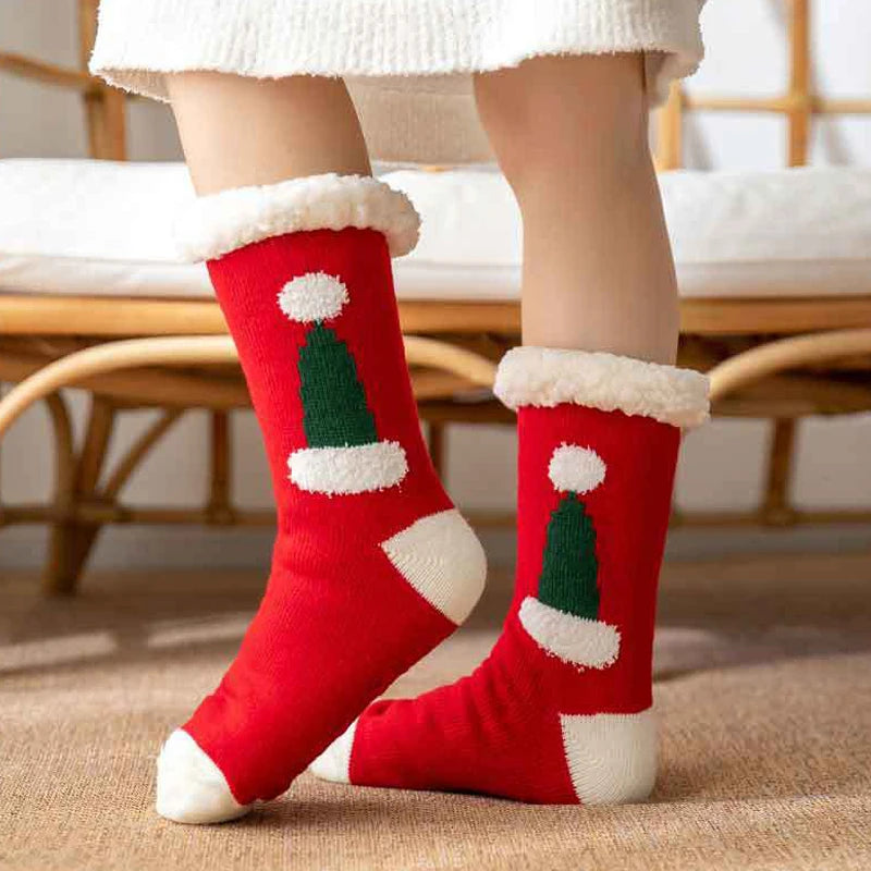 New Cute Warm Thicken Plus Winter Fuzzy Christmas Home Floor Room Socks Stocking Women Xmas Gift