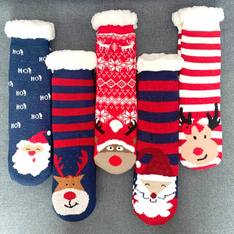 Women Fuzzy Sheep Christmas Soft Female Indoor Fall Warm Plush Silicone Non-slip Grip Sock Fall Gift