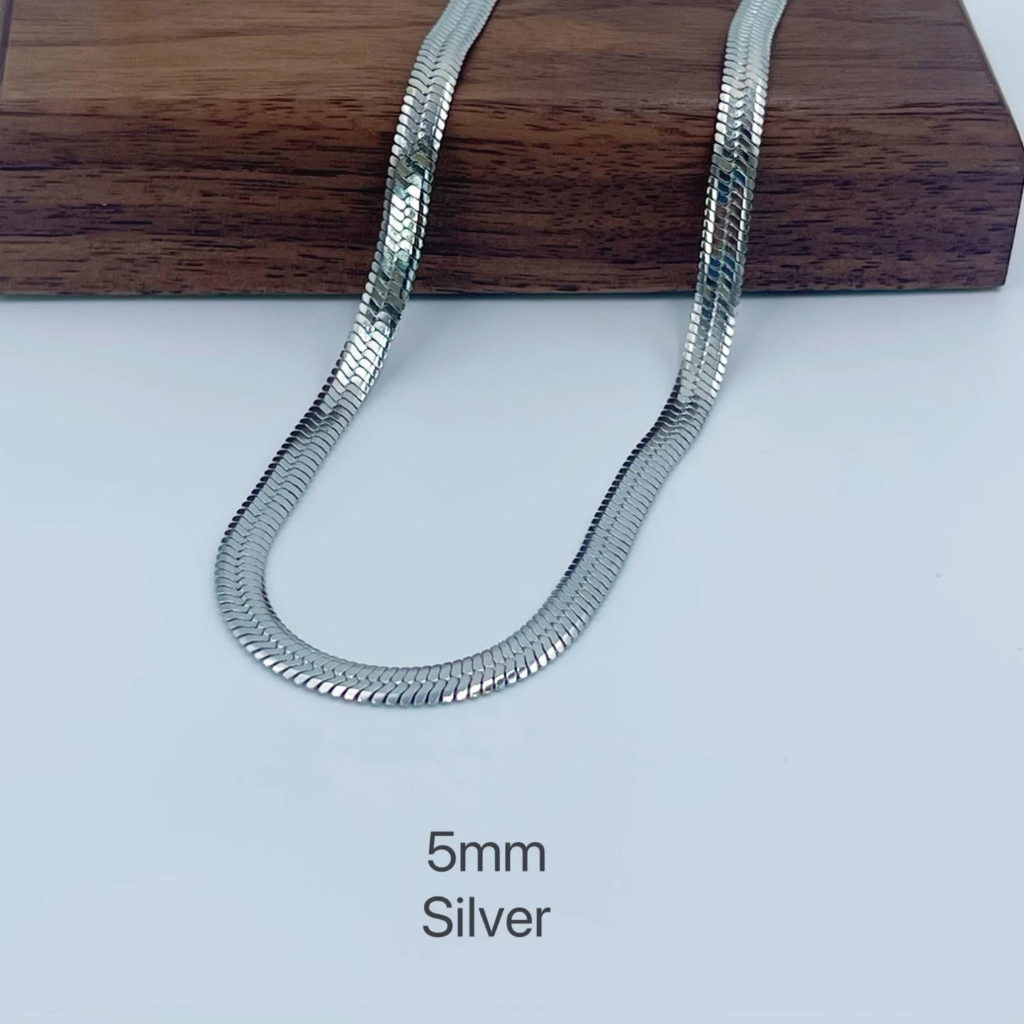 Minimalist Unisex Herringbone Gold Women Men Snake Chain Necklace Choker Jewelry Gift