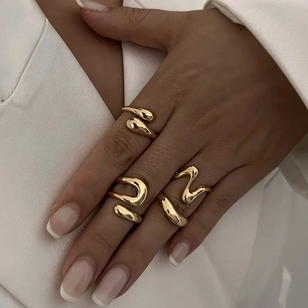 4pcs/Set Irregular Geometric Punk Fashion Beach Gold Silver Women Knuckle Joint Rings Jewelry Gifts