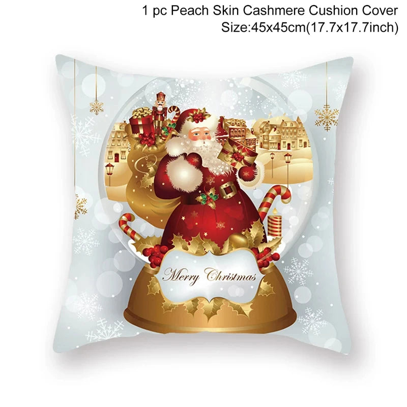 Christmas Cushion Cover Home Ornament Decorations Navidad Noel Xmas New Year Gifts