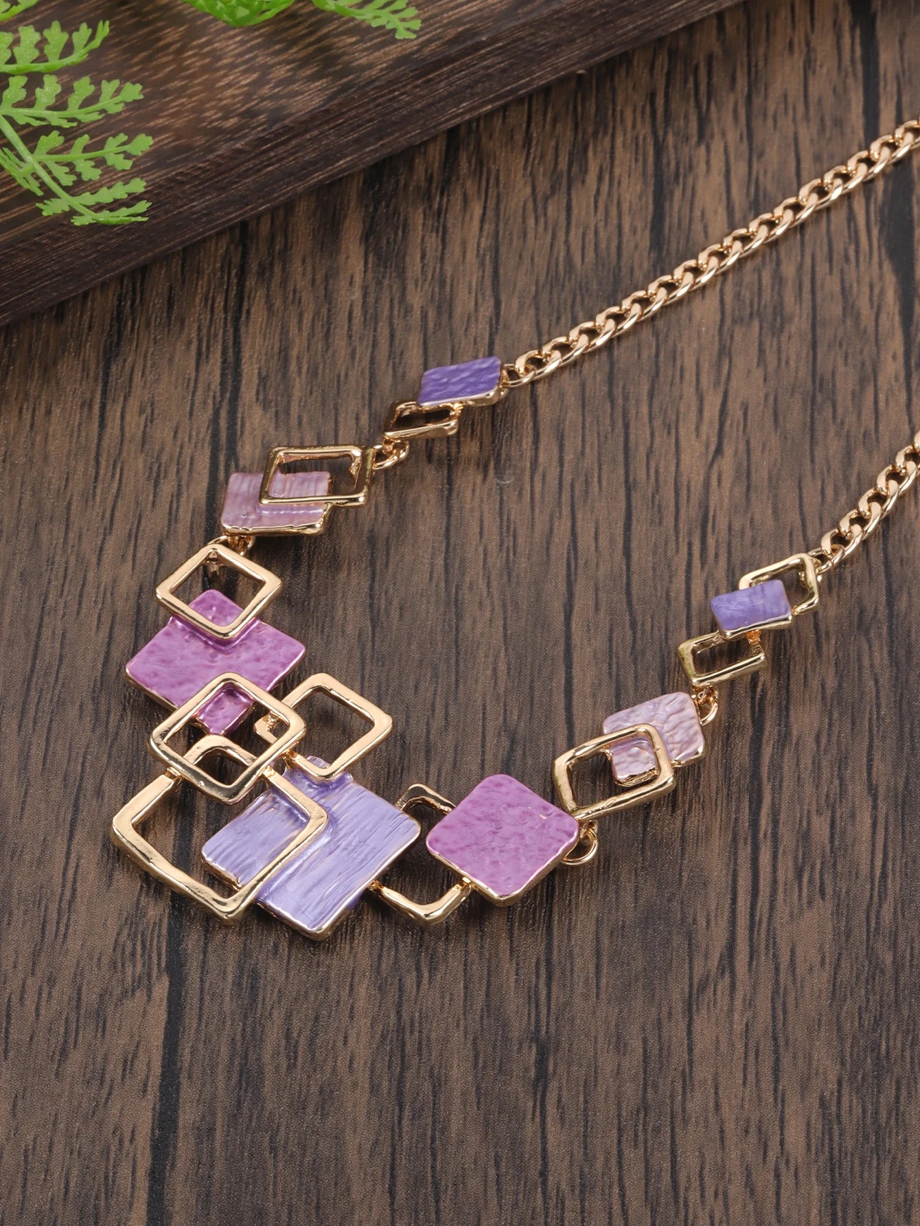 Fashion Simple Drip Oil Geometric Trendy Daily Party Necklace Earrings Gold Silver Women Jewelry Set