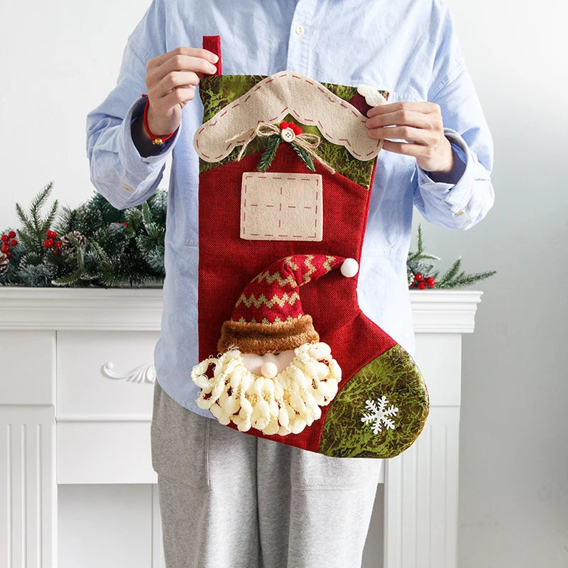 Christmas Large Xmas Gift Bags Fireplace Candy Holder Home Decoration Stockings Socks Fall Gifts