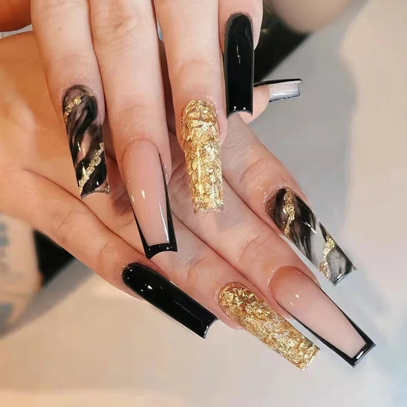 24pcs/set Wearable Ballerina Art Decoration Removable Fall Winter Women False Nails Manicure Set