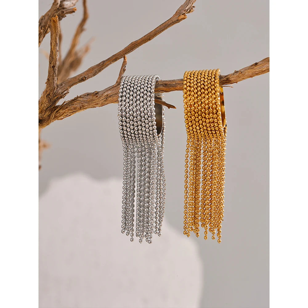 Statement Stainless Steel Chain Tassel Adjustable Gold Plated Silver Rings High Quality Jewelry Gift