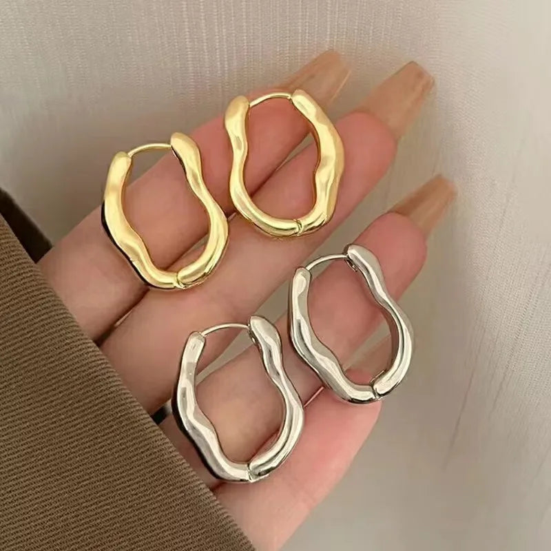 Irregular Geometric Earrings Women New Trendy Personalized Simple Temperament Fall Jewelry Gift