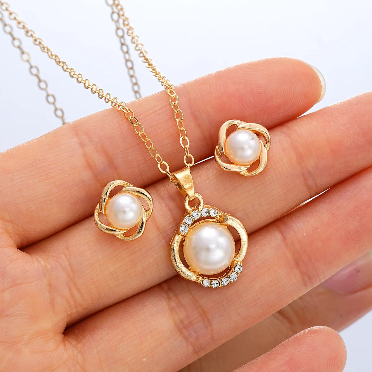 New Fashion Tulip Flower Niche Design Jewelry Sets Gold Silver Women Bracelet Necklace Earrings Sets