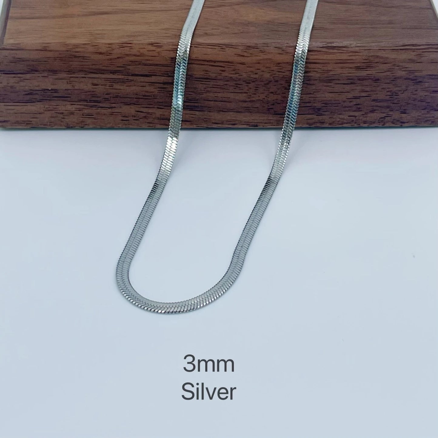 Minimalist Unisex Herringbone Gold Women Men Snake Chain Necklace Choker Jewelry Gift