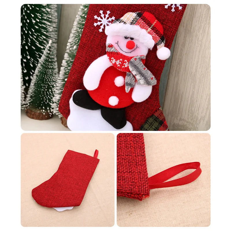Santa Snowman Hanging Xmas Tree Ornaments Christmas Stockings Socks Christmas Home Navidad Decor