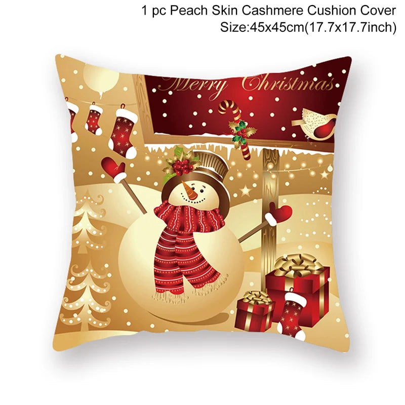 45cm Christmas Cushion Cover Navidad Home Decorations Noel Ornaments Xmas New Year Gifts