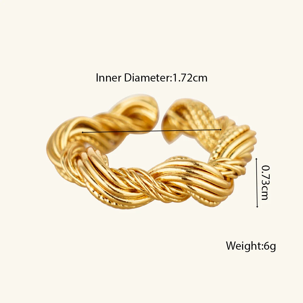 Gold Open Butterfly Bow Heart Twist Multi Layers Women Rings Valentine's Day Jewelry Gift