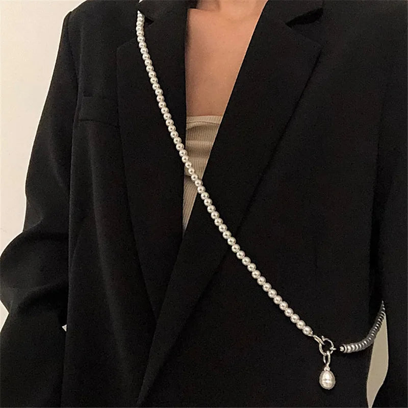 Statement Imitation Pearls Long Personality Chains Big Pendant Collares Women Necklace Jewelry Gifts