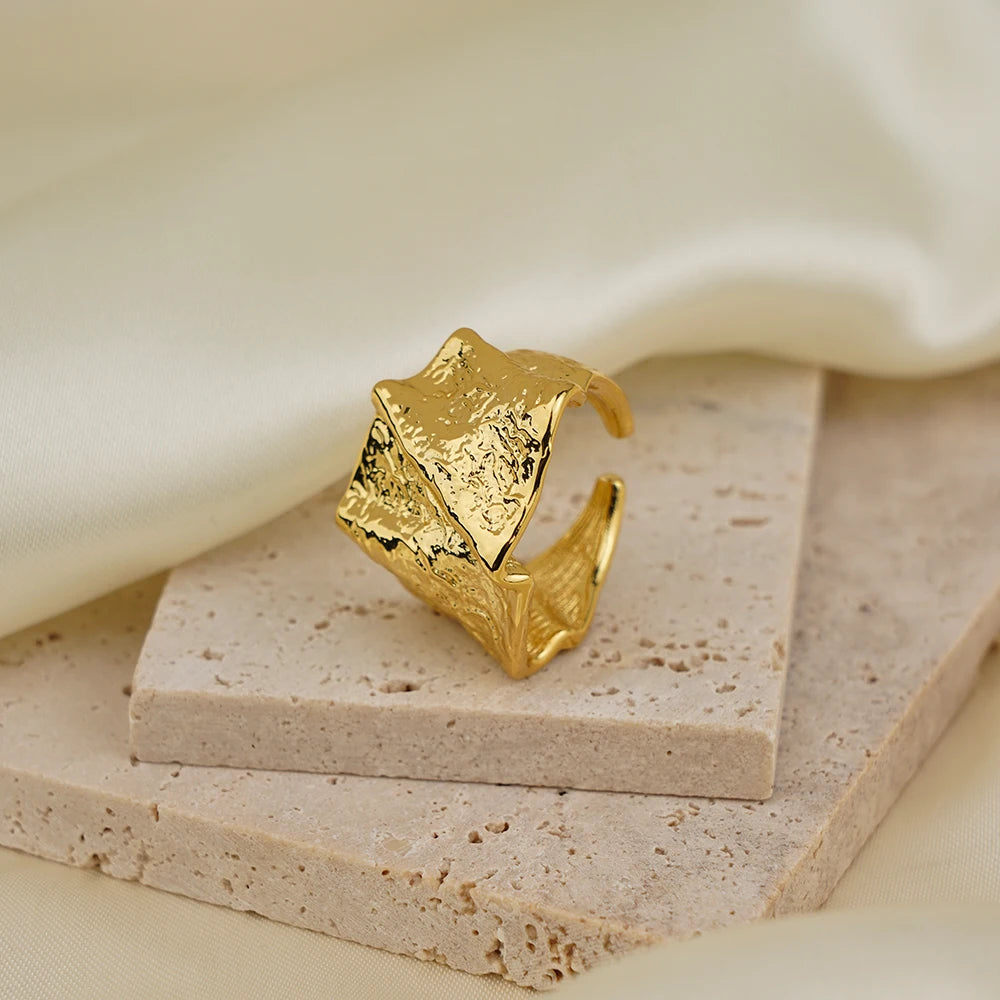 Gold Open Butterfly Bow Heart Twist Multi Layers Women Rings Valentine's Day Jewelry Gift