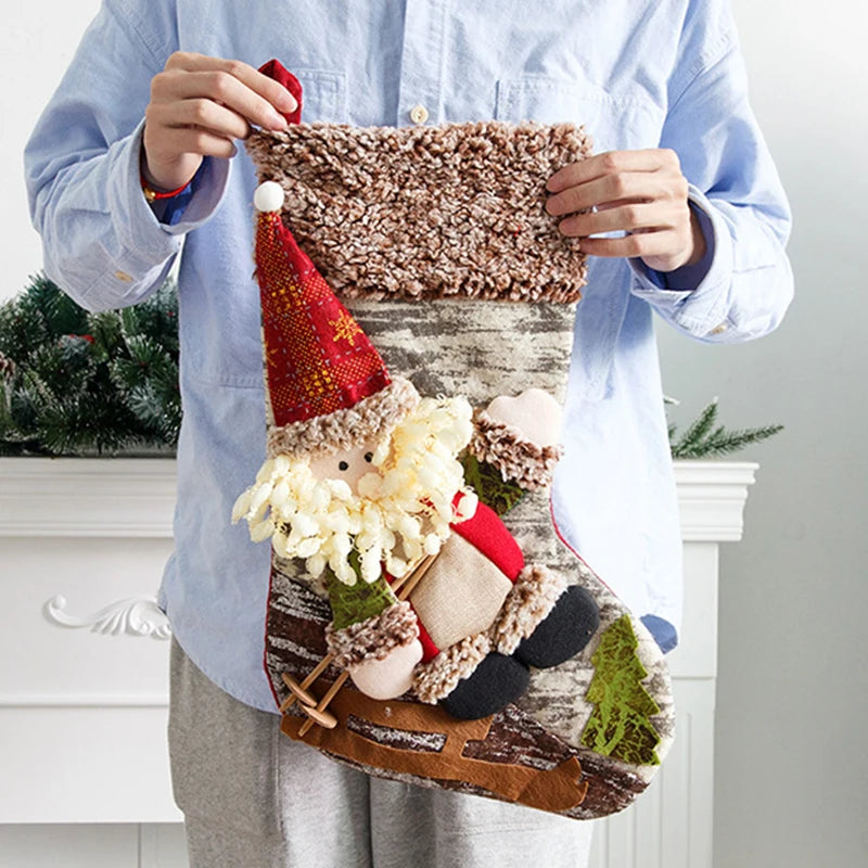 Christmas Large Xmas Gift Bags Fireplace Candy Holder Home Decoration Stockings Socks Fall Gifts