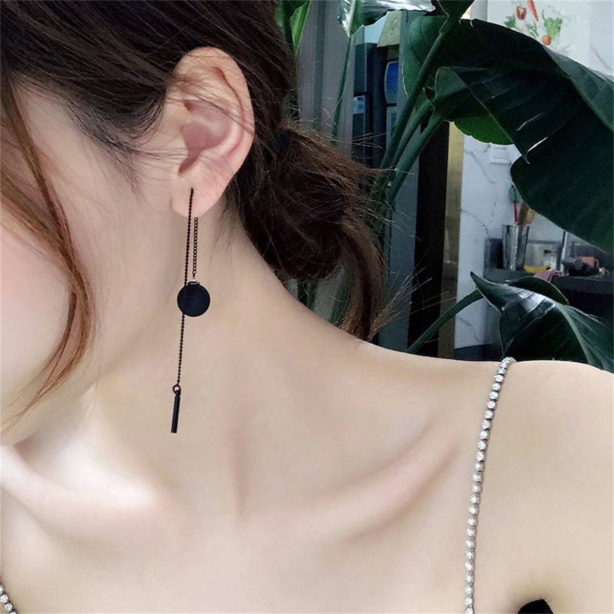 Vintage Punk Black Drop Exaggerated Gothic Wings Earrings Women Fall Jewelry Gift