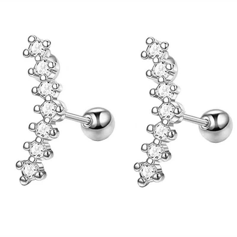 Little Hoop Tiny Crystal Zirconia Pendant Cartilage Piercing Gold Silver Women Earrings Jewelry Gift