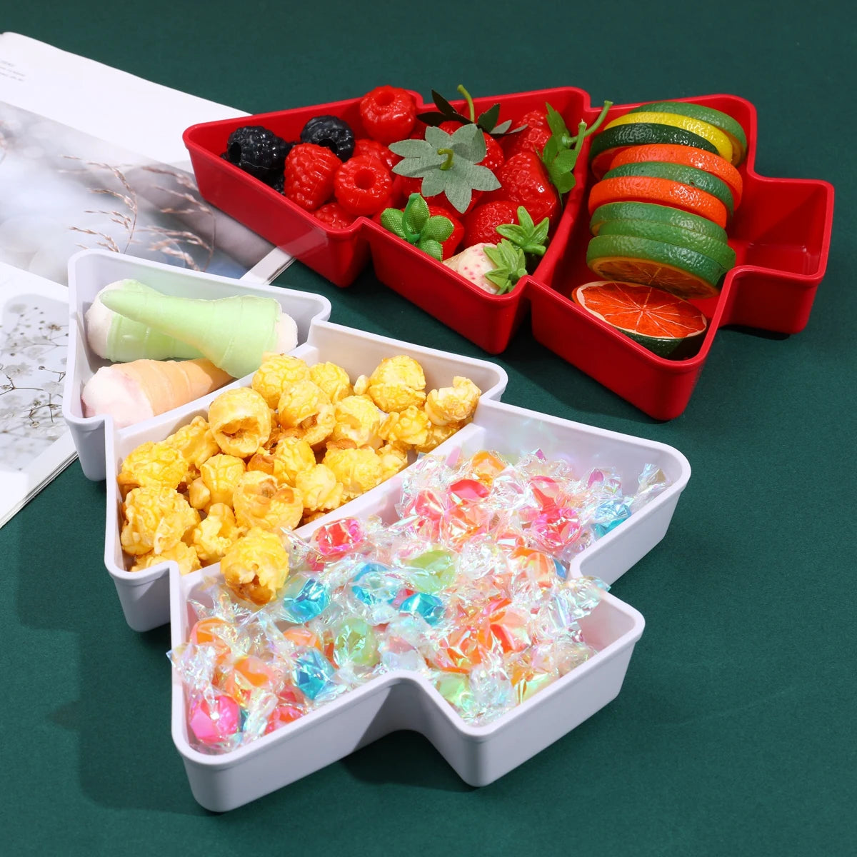 Christmas Tree Fruit Food Plate Party Home Decorations Navidad Noel Natal Xmas New Year Gifts