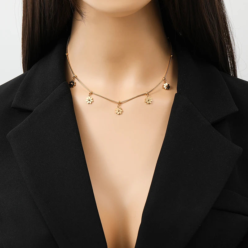 Gold Color Heart Love Necklace Earrings Trendy Women New Party Fall Jewelry Set Gift