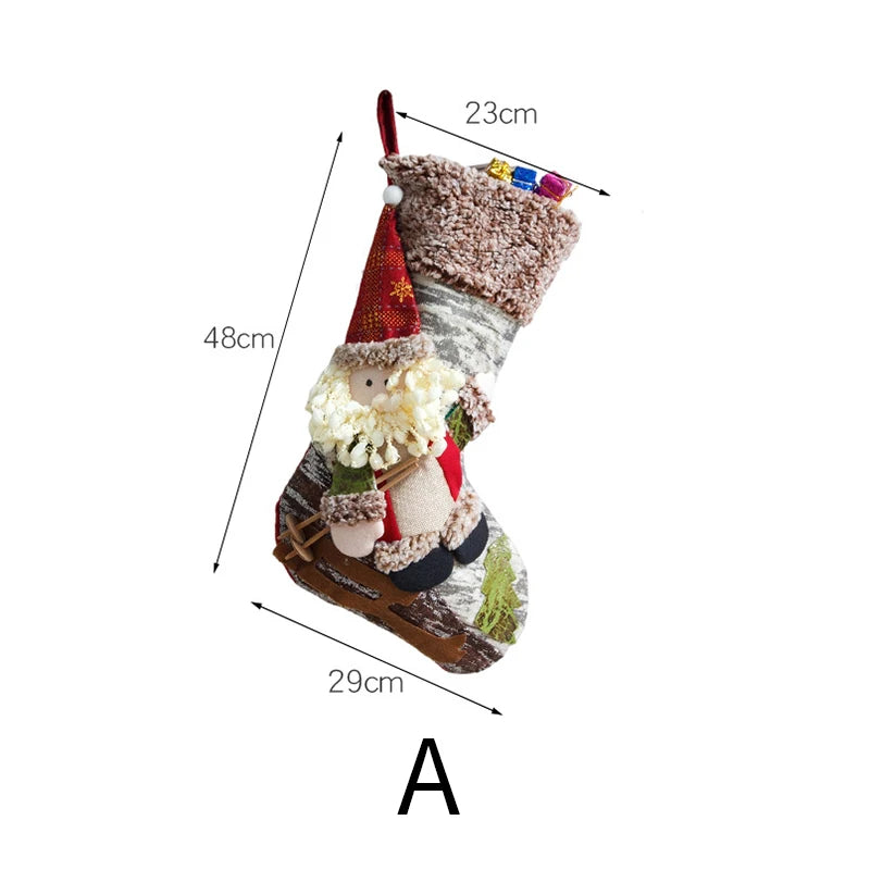 Christmas Large Xmas Gift Bags Fireplace Candy Holder Home Decoration Stockings Socks Fall Gifts