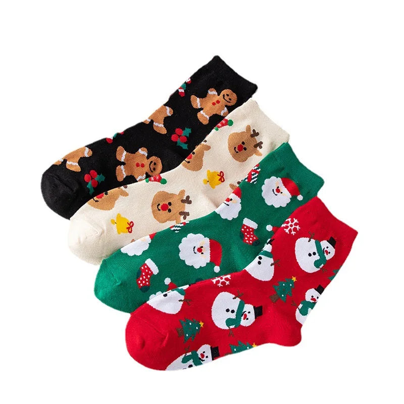 Christmas Woman Funny Santa Claus Snowman Kawaii Cartoon Animal Cute Socks Novel Christmas Fall Gift