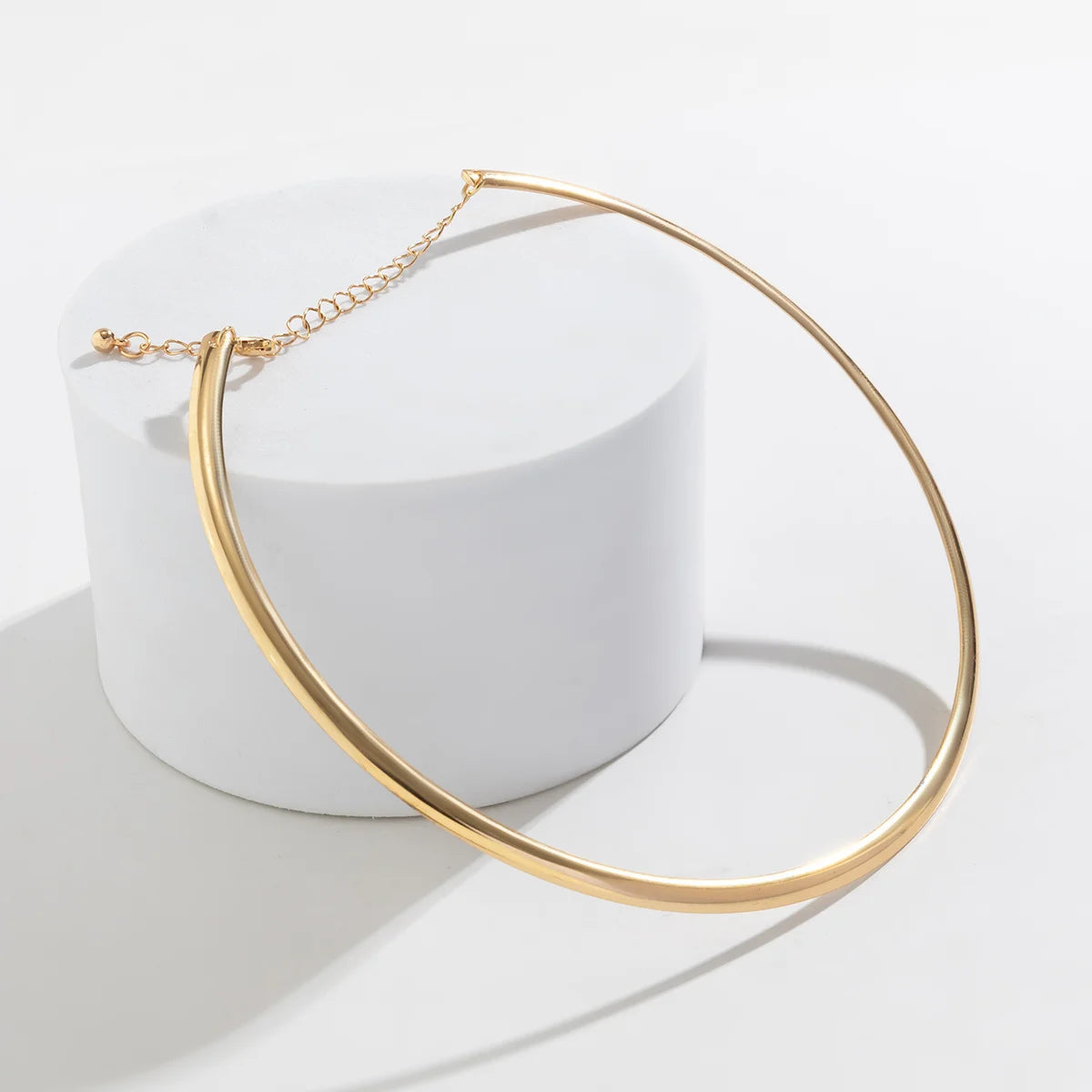 Elegant Simple Chunky Circle Torques Fashion Trendy Gold Silver Women Choker Collar Necklace