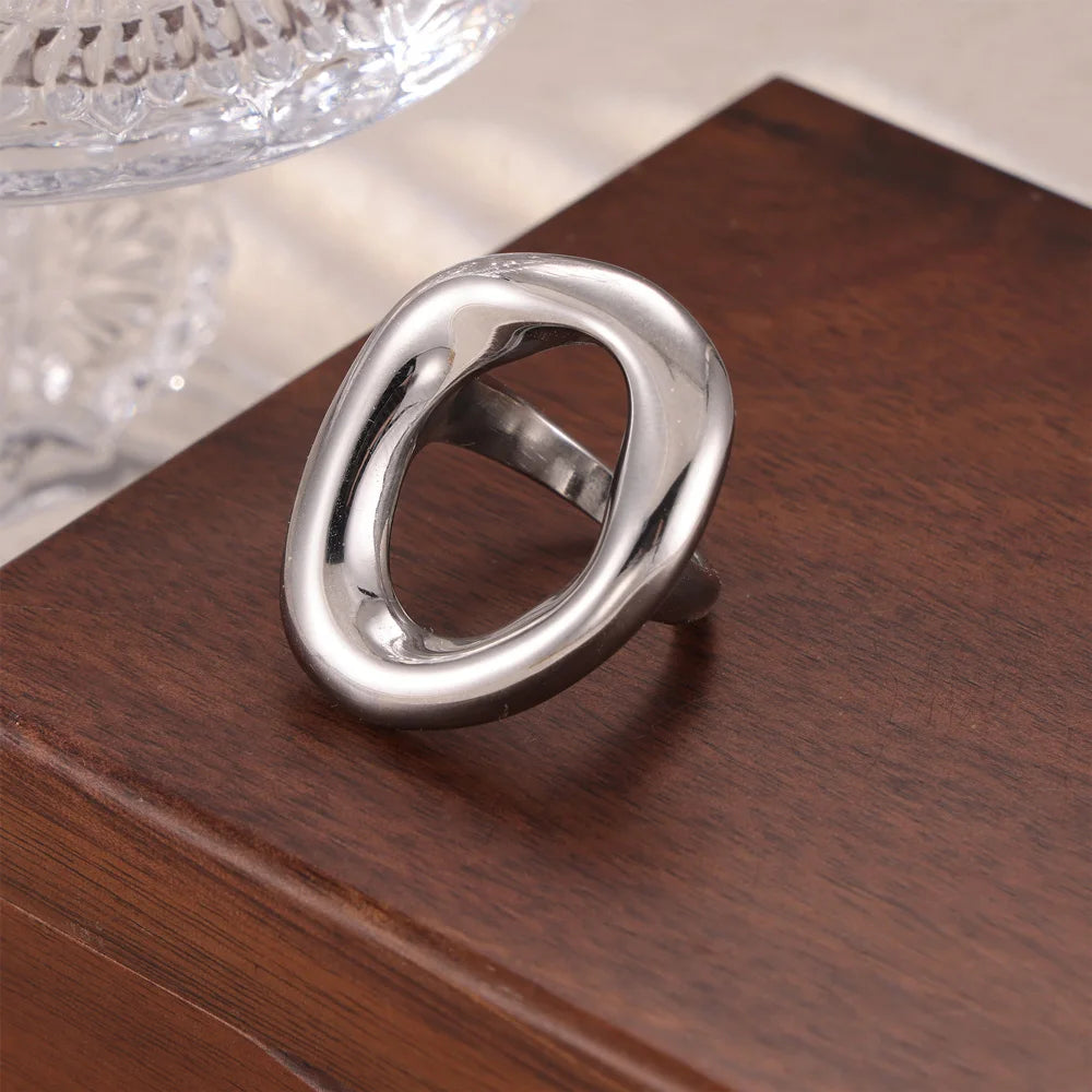 Popular Index Hip Hop Punk Cool Irregular Hyperbole Luxury Gold Silver Women Rings Jewelry Gift