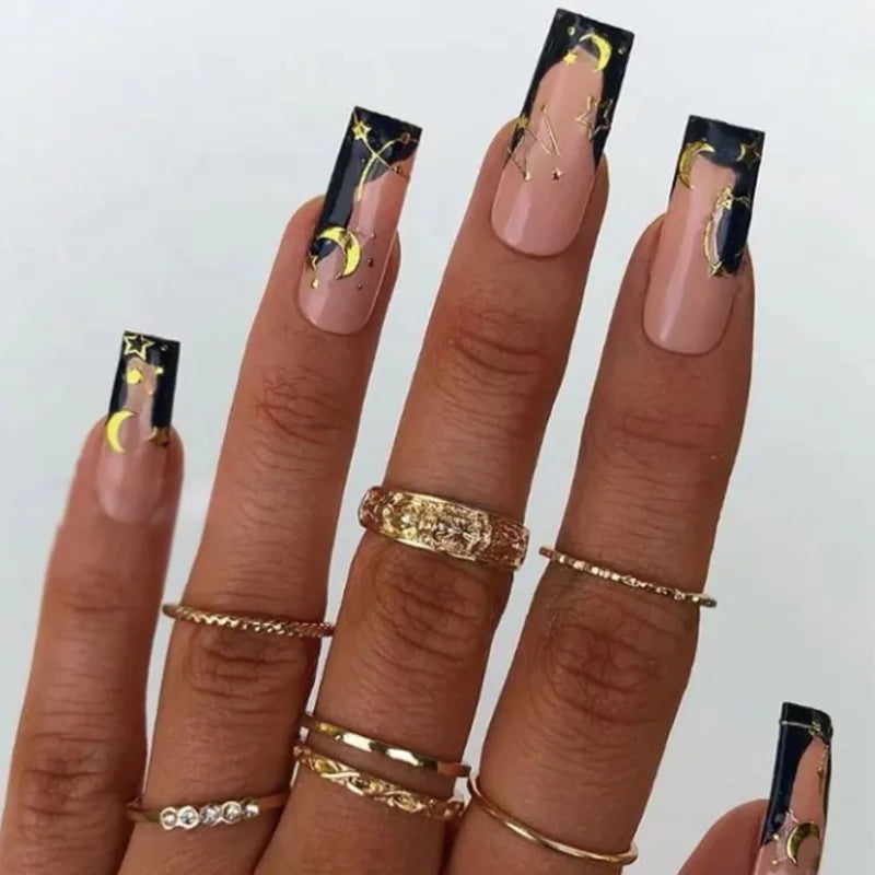 24pcs/set Wearable Ballerina Art Decoration Removable Fall Winter Women False Nails Manicure Set