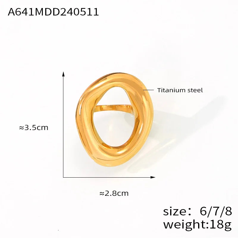 Popular Index Hip Hop Punk Cool Irregular Hyperbole Luxury Gold Silver Women Rings Jewelry Gift