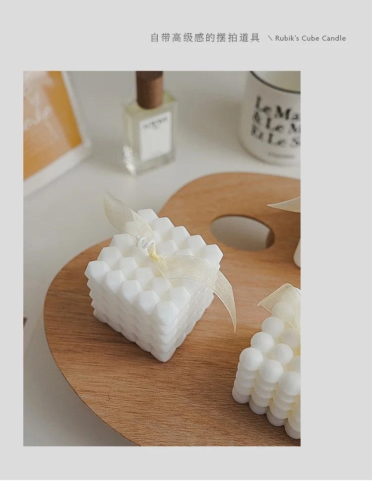 Creative Cube Scented Nordic Candles Home Decor Christmas Gift Wedding Party Birthday Decorations