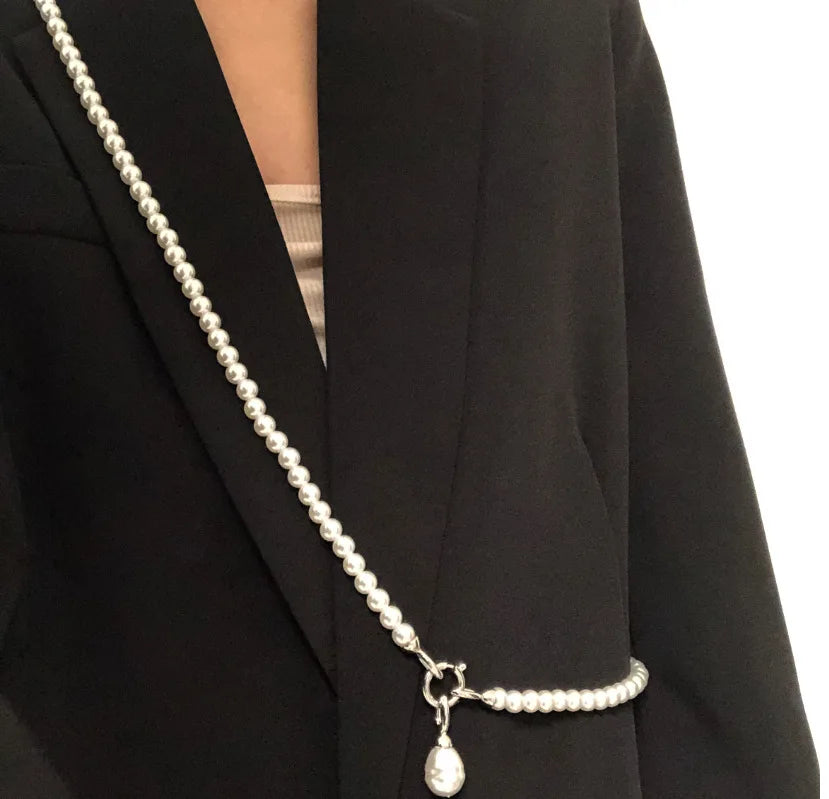 Statement Imitation Pearls Long Personality Chains Big Pendant Collares Women Necklace Jewelry Gifts