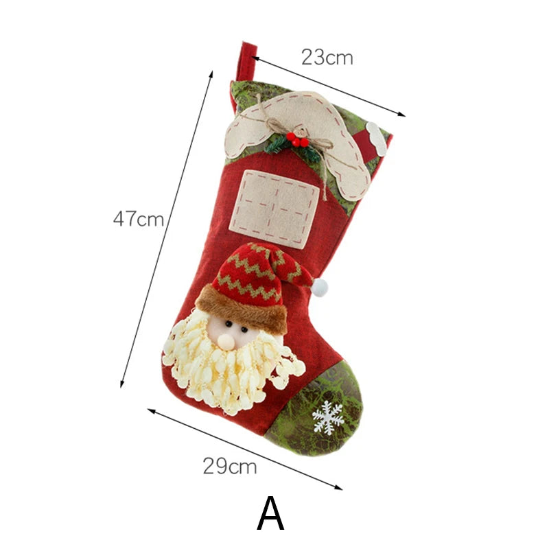 Christmas Large Xmas Gift Bags Fireplace Candy Holder Home Decoration Stockings Socks Fall Gifts