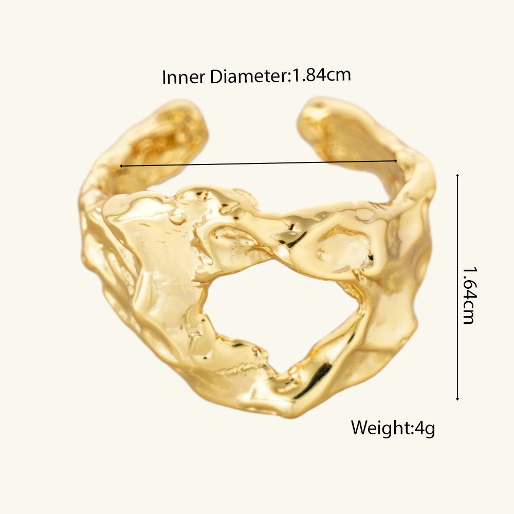 Gold Open Butterfly Bow Heart Twist Multi Layers Women Rings Valentine's Day Jewelry Gift