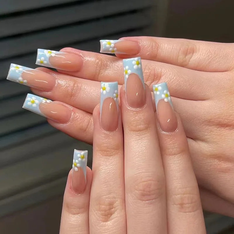 24pcs/set Wearable Ballerina Art Decoration Removable Fall Winter Women False Nails Manicure Set