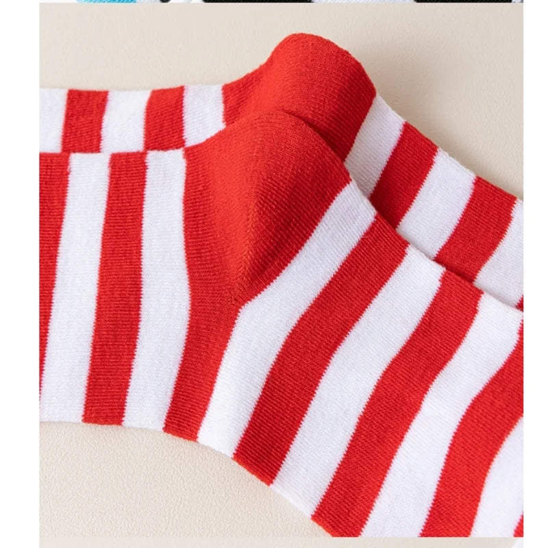Striped Over Knee High Multi-color Casual Warm Sexy Slim Long High Women Christmas Socks Stocking