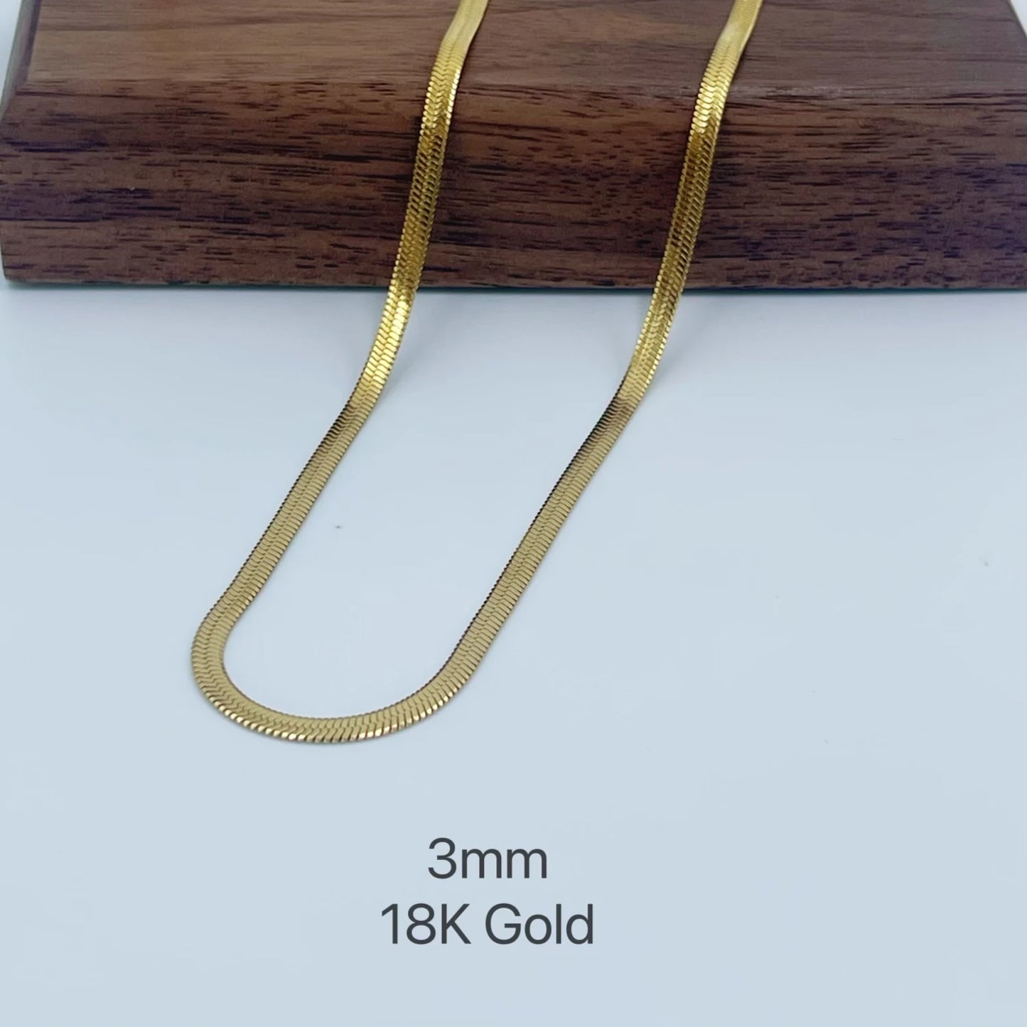 Minimalist Unisex Herringbone Gold Women Men Snake Chain Necklace Choker Jewelry Gift