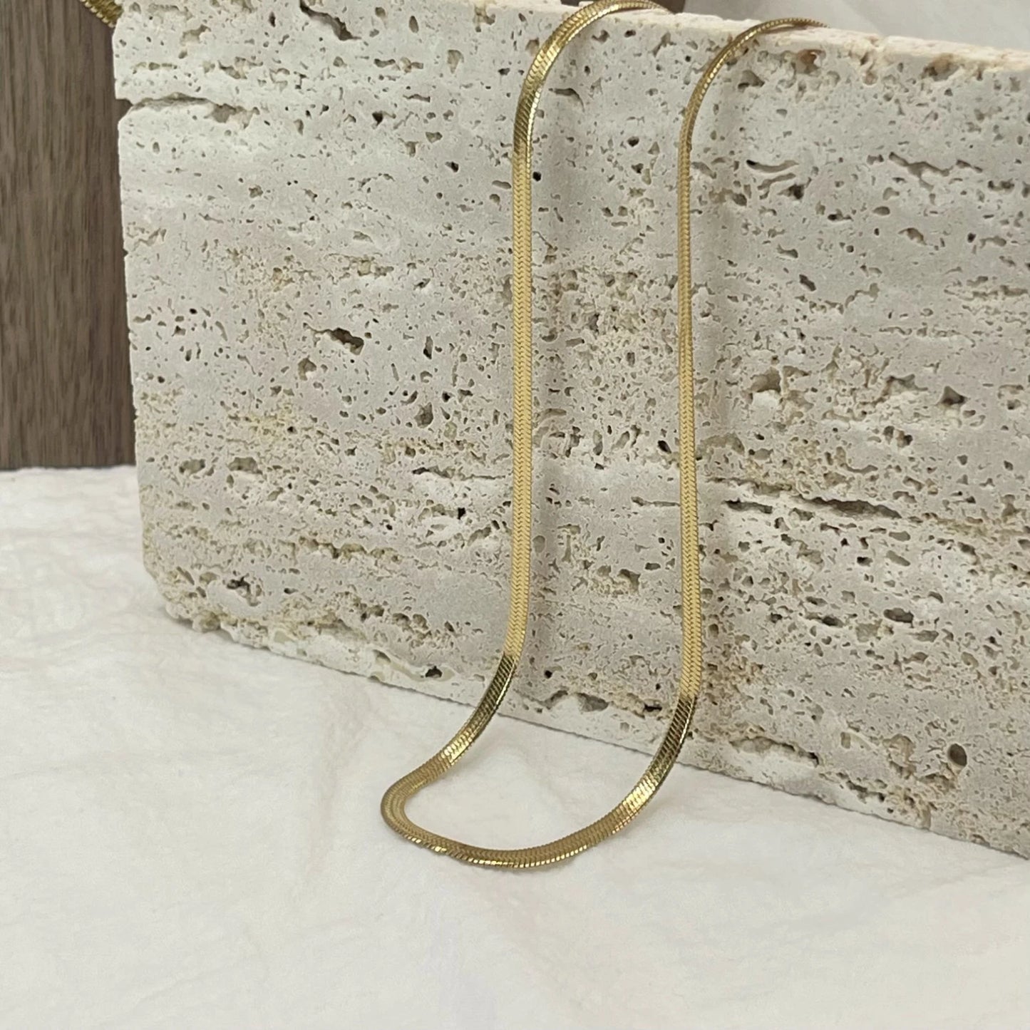 Minimalist Unisex Herringbone Gold Women Men Snake Chain Necklace Choker Jewelry Gift