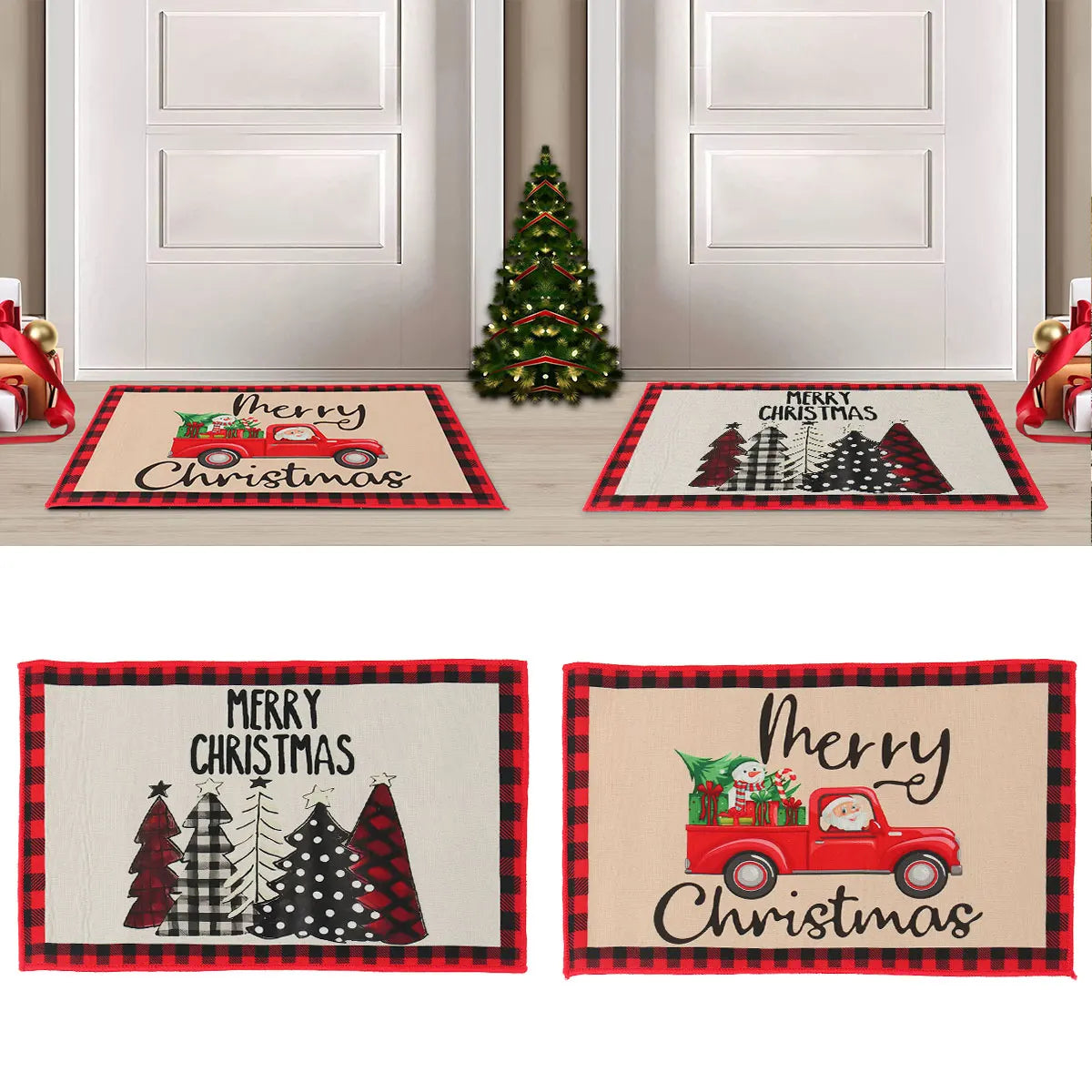 Christmas Santa Claus Carpet Mat Home Decor Living Room Bedroom Navidad Xmas New Year Gifts