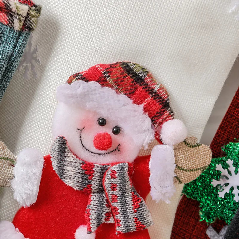 Christmas Xmas Ornaments Decoration 3D Santa Claus Snowman Christmas Socks Stocking Candy Gift Bag