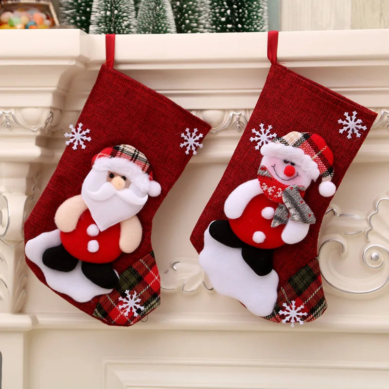 Santa Snowman Hanging Xmas Tree Ornaments Christmas Stockings Socks Christmas Home Navidad Decor